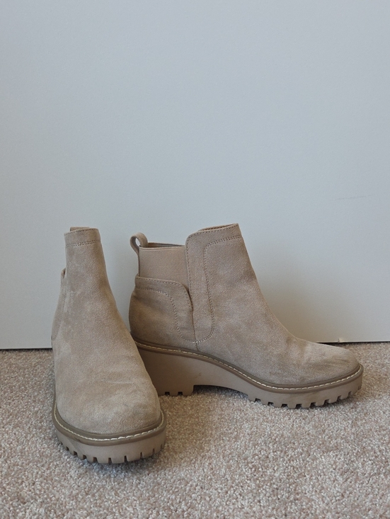 Dolce Vita Shoes - Dolce Vita Beige Suede Chelsea Lug Ankle Boots